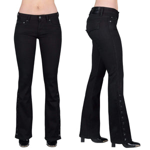 Essentials Collection Pants Hellraiser Side Button Unisex Jeans - Black