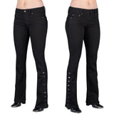 Wornstar Clothing Pants Hellraiser Side Button Unisex Jeans - Black