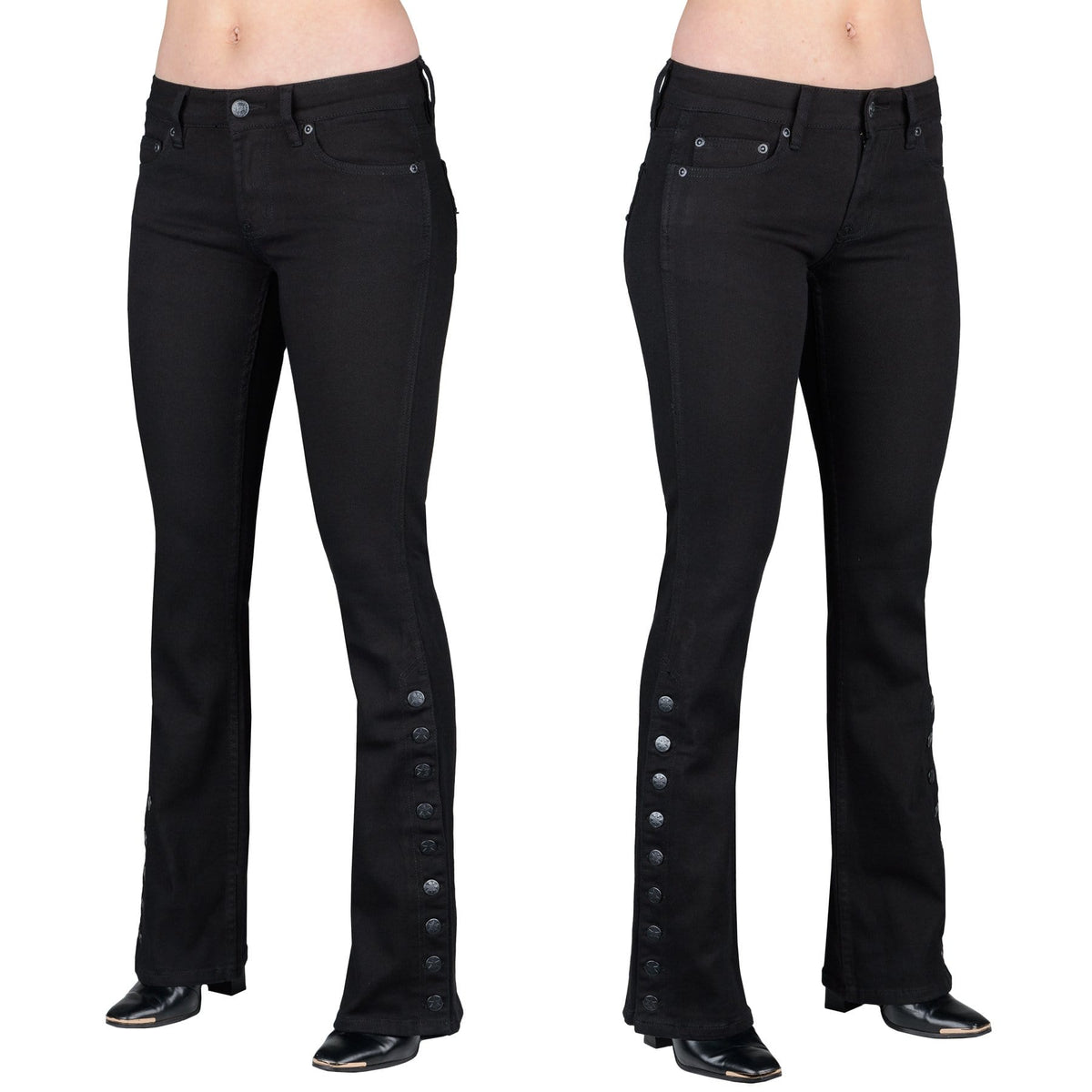 Wornstar Clothing Pants Hellraiser Side Button Unisex Jeans - Black