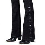 Wornstar Clothing Pants Hellraiser Side Button Unisex Jeans - Black