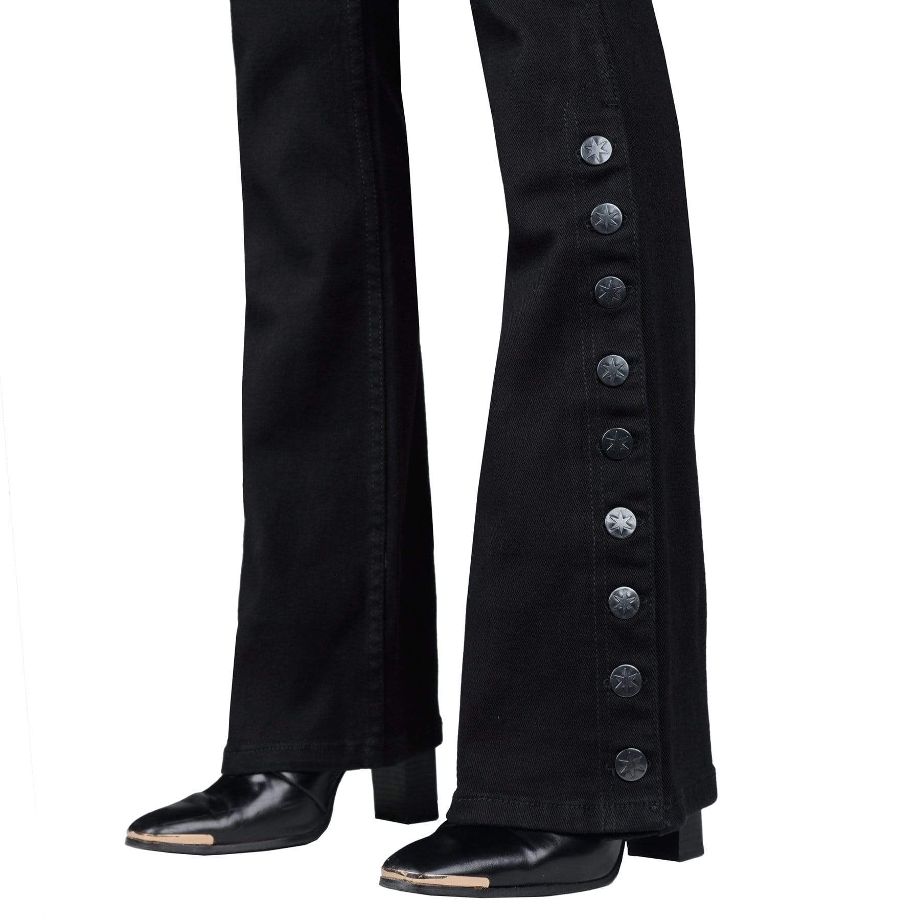 Wornstar Clothing Pants Hellraiser Side Button Unisex Jeans - Black