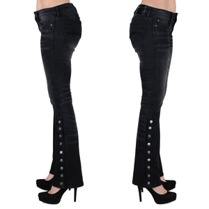 Essentials Collection Pants Hellraiser Side Button Unisex Jeans - Vintage Black