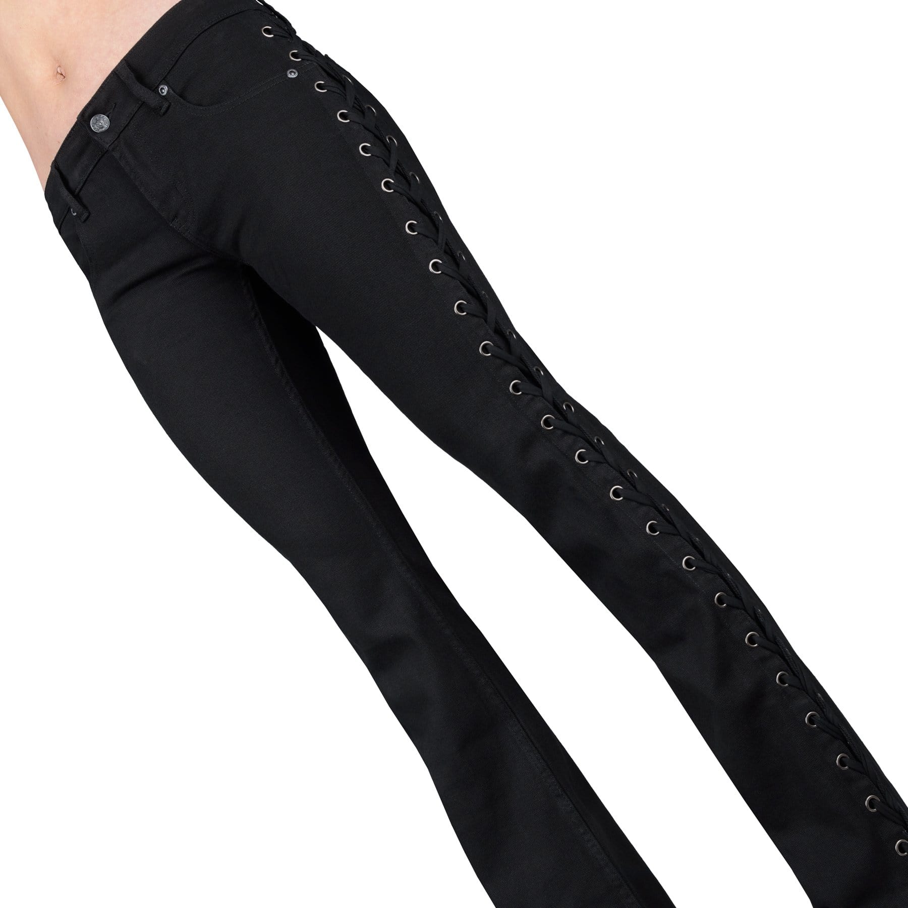 Wornstar Clothing Pants Hellraiser Side Laced Unisex Jeans - Black
