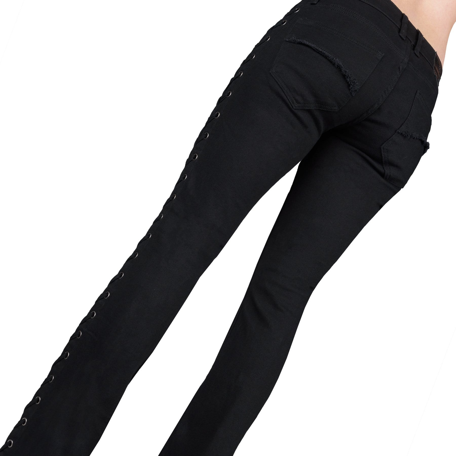 Wornstar Clothing Hellraiser Side Laced Unisex Jeans - Black