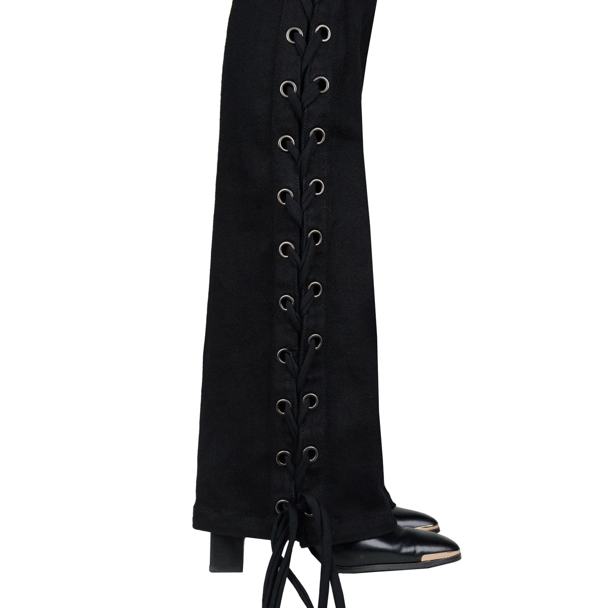 Wornstar Clothing Pants Hellraiser Side Laced Unisex Jeans - Black