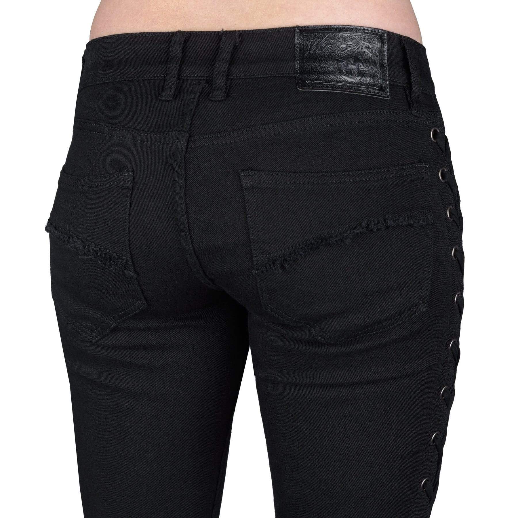 Wornstar Clothing Hellraiser Side Laced Unisex Jeans - Black