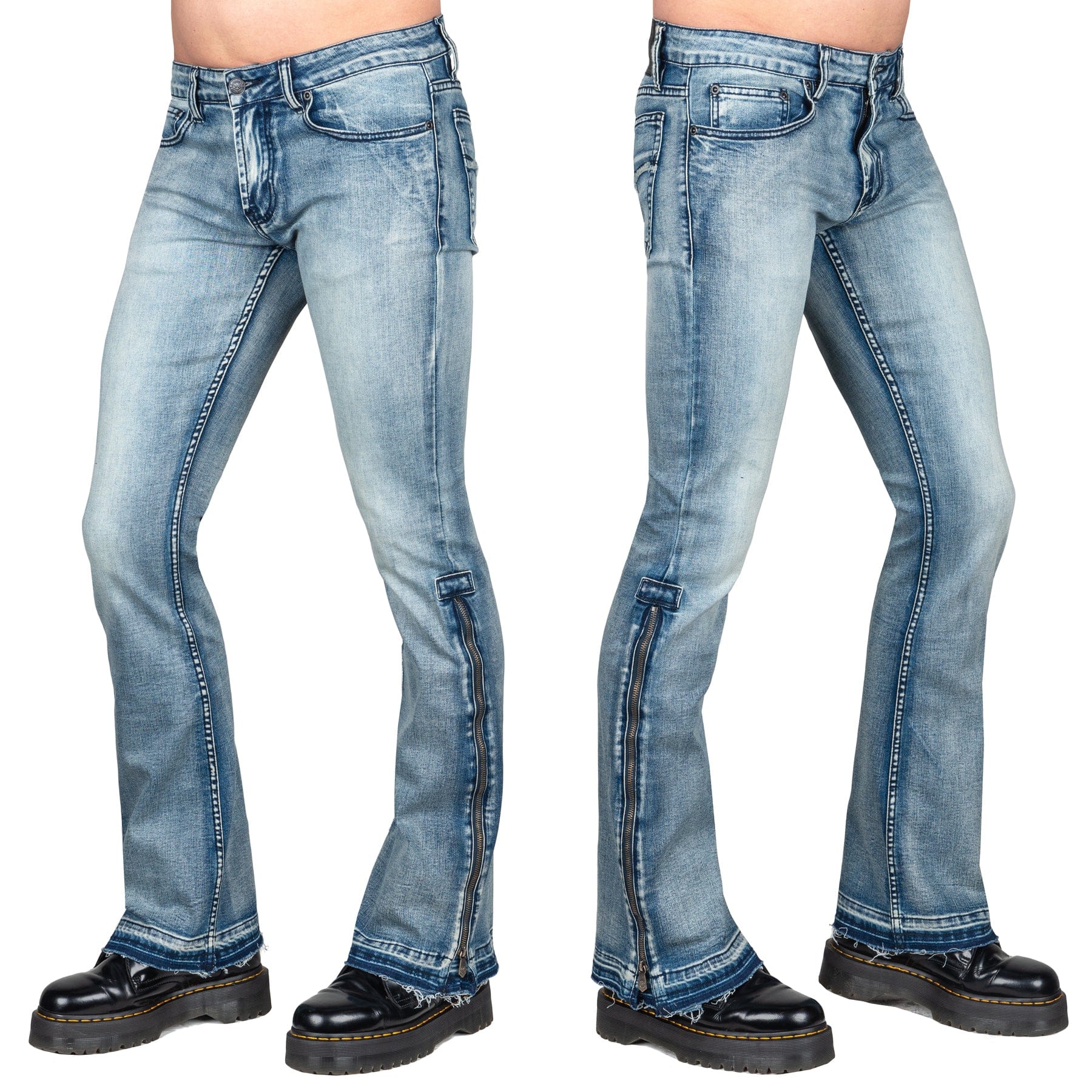 Wornstar Clothing Hellraiser Side Zipper Jeans - Classic Blue