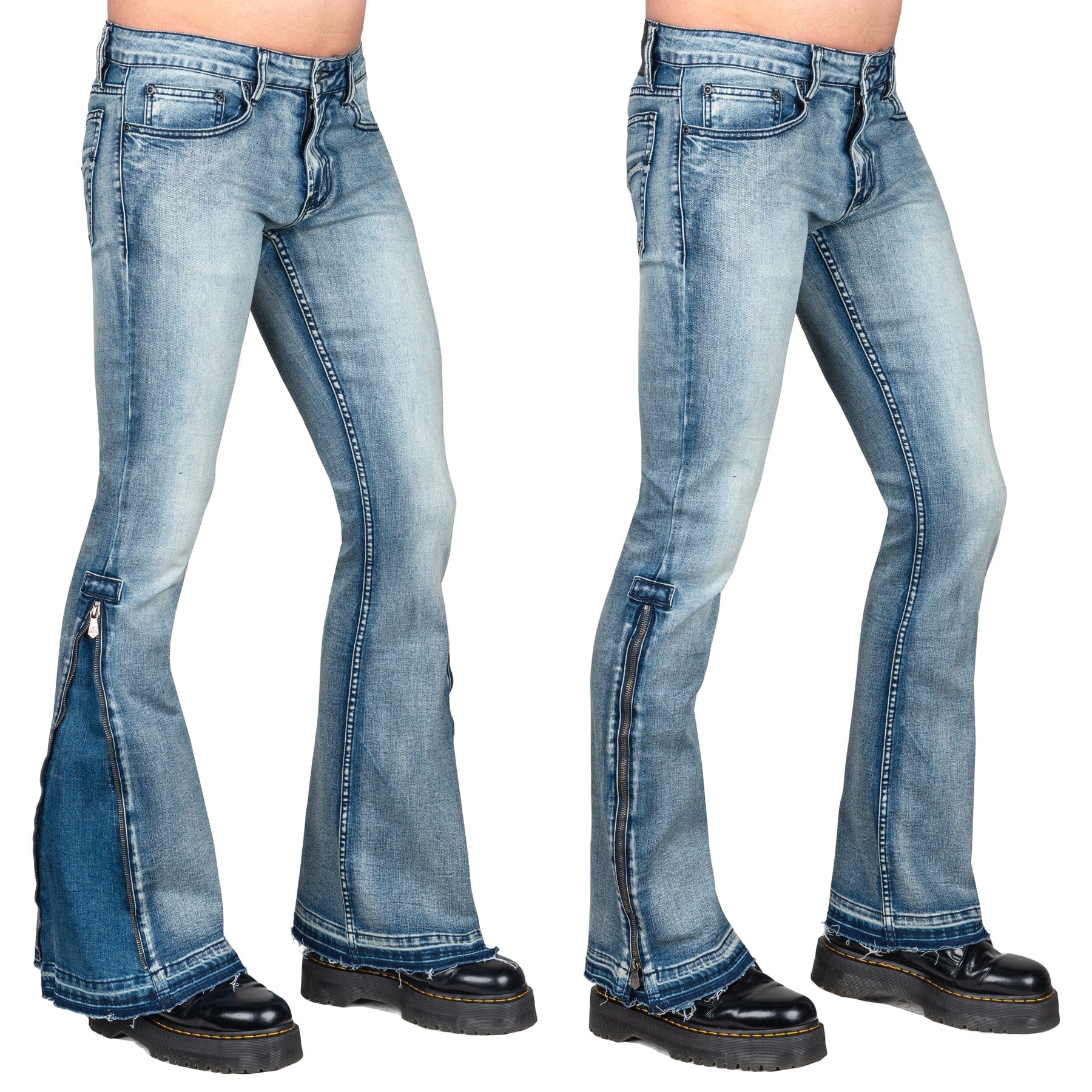 Wornstar Clothing Hellraiser Side Zipper Mens Jeans - Classic Blue