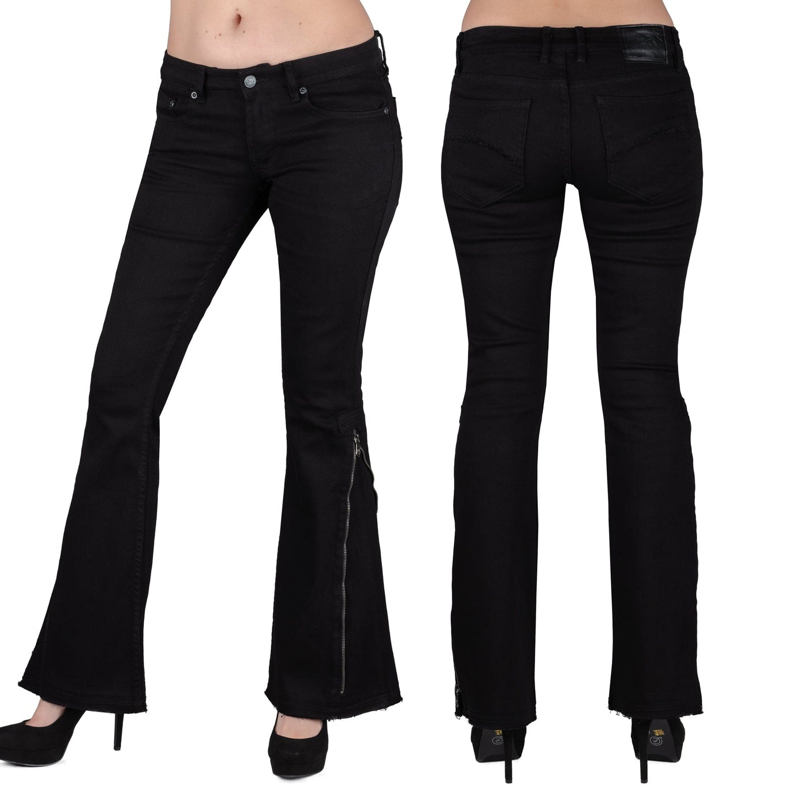 Hellraiser Side Zipper Unisex Jeans - Black