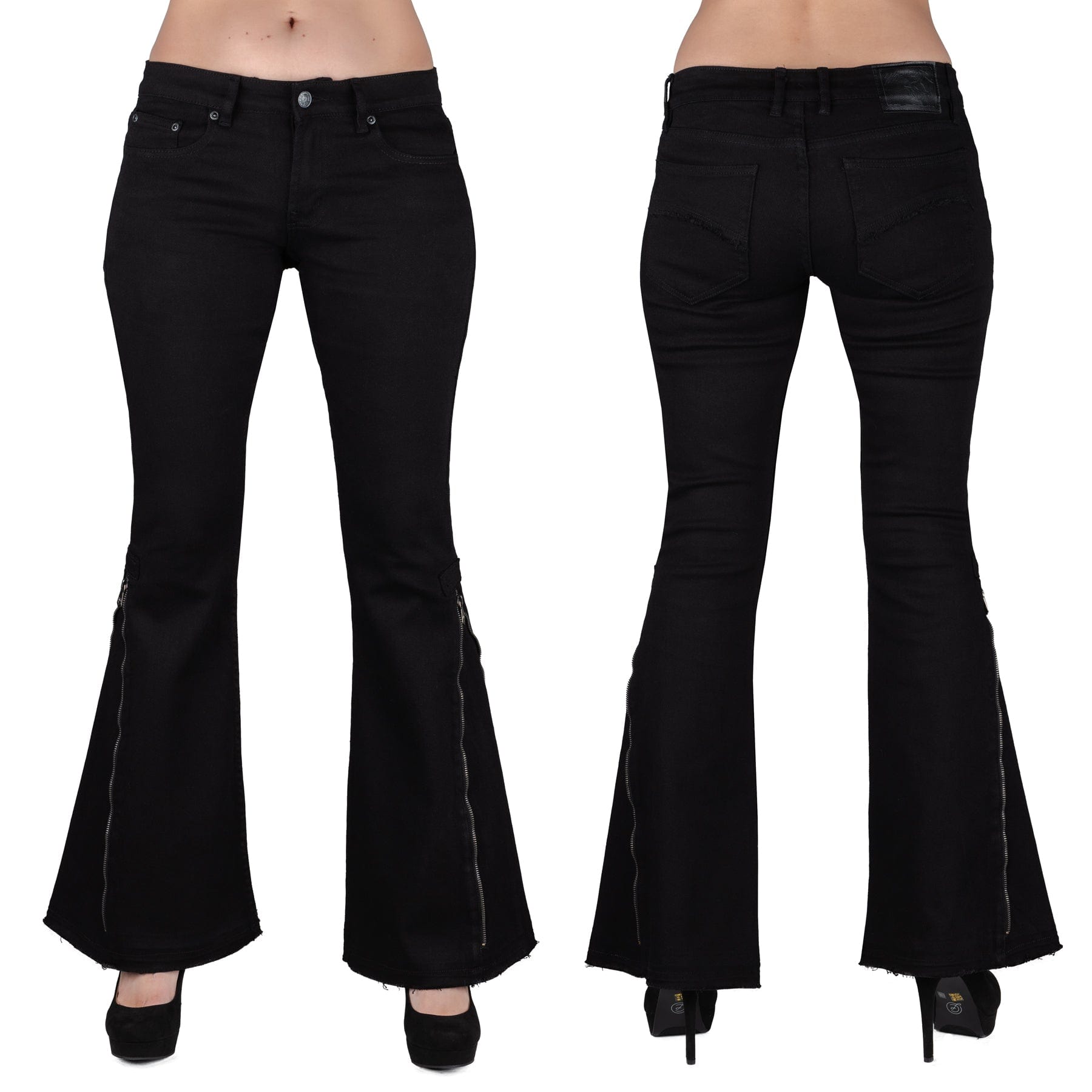Essentials Collection Pants Hellraiser Side Zipper Unisex Jeans - Black
