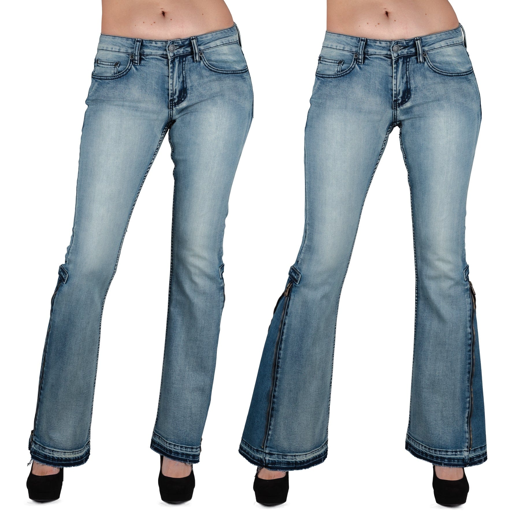 Essentials Collection Pants Hellraiser Side Zipper Unisex Jeans - Classic Blue