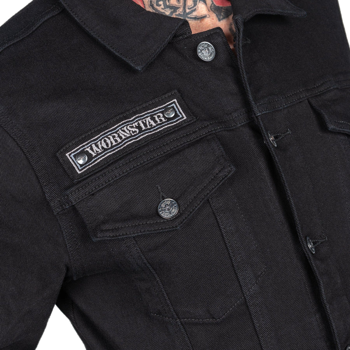 Wornstar Clothing Mens Jacket. Idolmaker Denim Jacket - Black