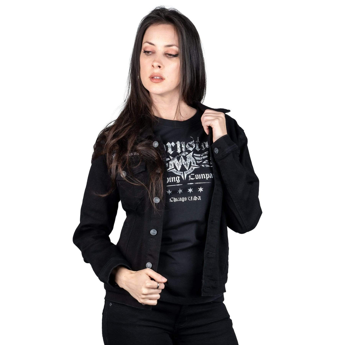 Wornstar Clothing Unisex Jacket. Idolmaker Unisex Denim Jacket - Black