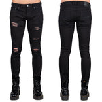 Wornstar Clothing Mens Jeans. Rampager Shredded Denim Jeans - Black