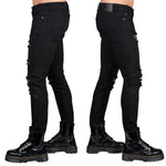 Wornstar Clothing Mens Jeans. Rampager Shredded Denim Jeans - Black