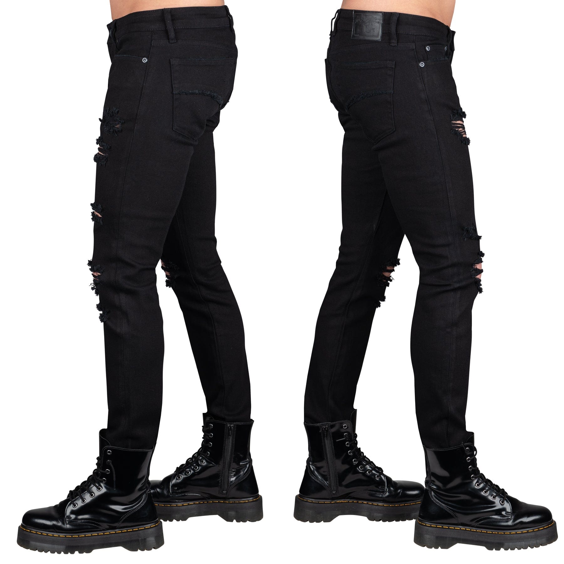 Wornstar Clothing Mens Jeans. Rampager Shredded Denim Jeans - Black