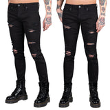 Wornstar Clothing Mens Jeans. Rampager Shredded Denim Jeans - Black