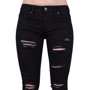 Essentials Collection Pants Rampager Shredded Unisex Jeans - Black