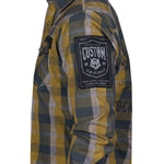 Wornstar Clothing Mens Long Sleeve Shirt. Amarillo Button Down Plaid Shirt.