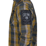 Wornstar Clothing Mens Long Sleeve Shirt. Amarillo Button Down Plaid Shirt.
