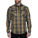 Wornstar Clothing Mens Long Sleeve Shirt. Amarillo Button Down Plaid Shirt.
