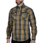 Wornstar Clothing Mens Long Sleeve Shirt. Amarillo Button Down Plaid Shirt.