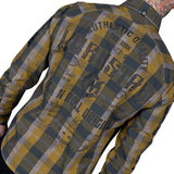Wornstar Clothing Mens Long Sleeve Shirt. Amarillo Button Down Plaid Shirt.