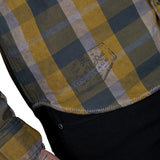 Wornstar Clothing Mens Long Sleeve Shirt. Amarillo Button Down Plaid Shirt.