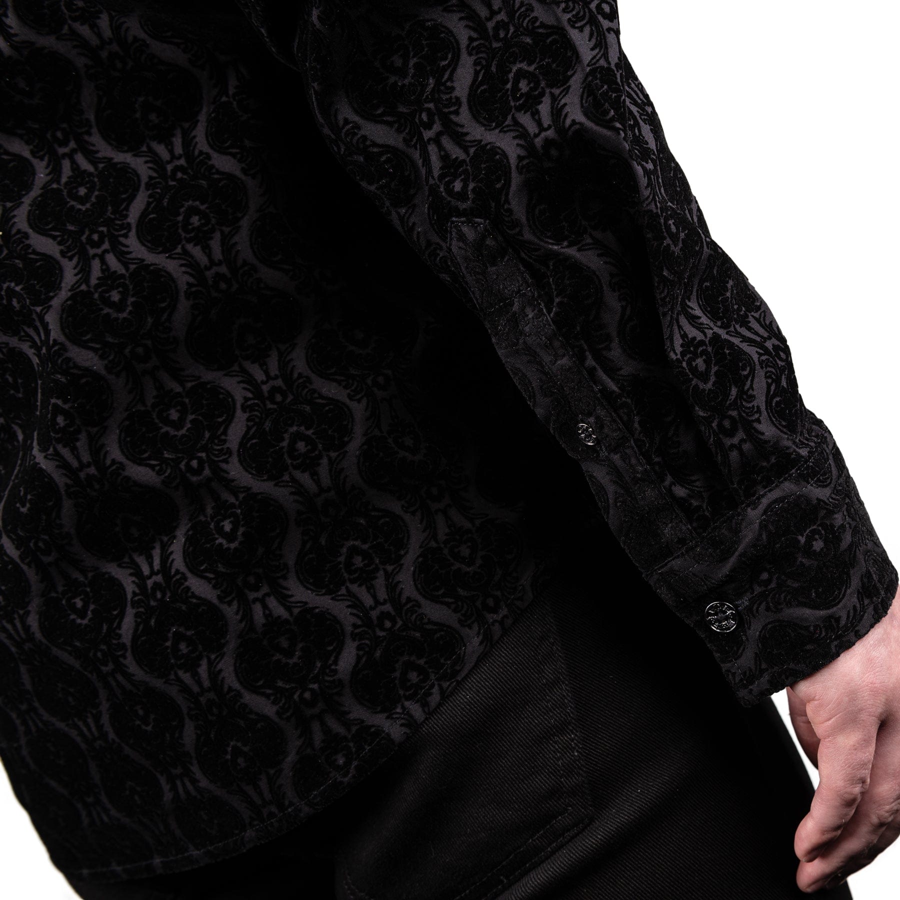 Wornstar Clothing Mens Long Sleeve Shirt. Amaryllis Black Button Down Shirt.