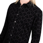 Wornstar Clothing Mens Long Sleeve Shirt. Amaryllis Black Button Down Shirt.