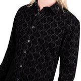 Wornstar Clothing Mens Long Sleeve Shirt. Amaryllis Black Button Down Shirt.