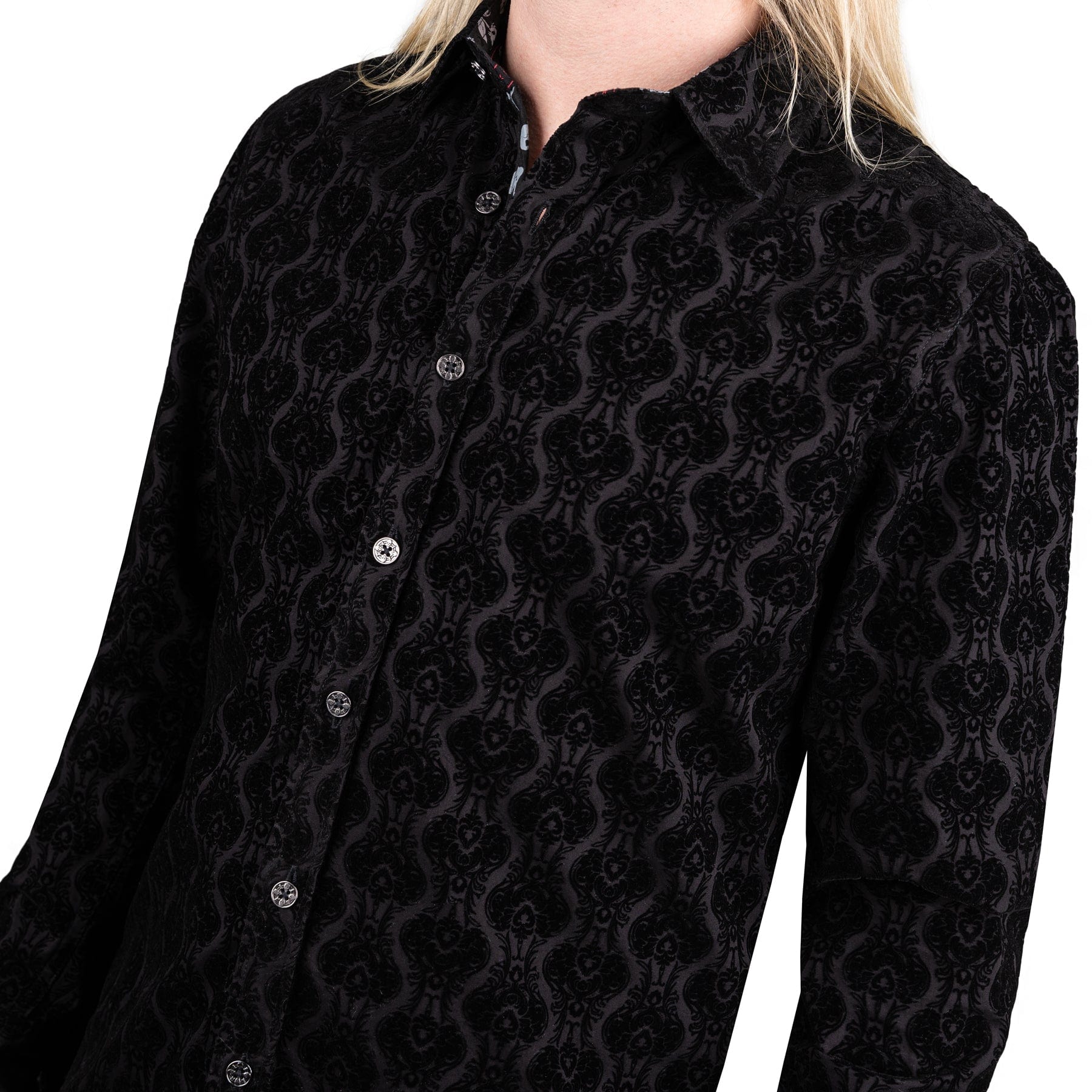 Wornstar Clothing Mens Long Sleeve Shirt. Amaryllis Black Button Down Shirt.
