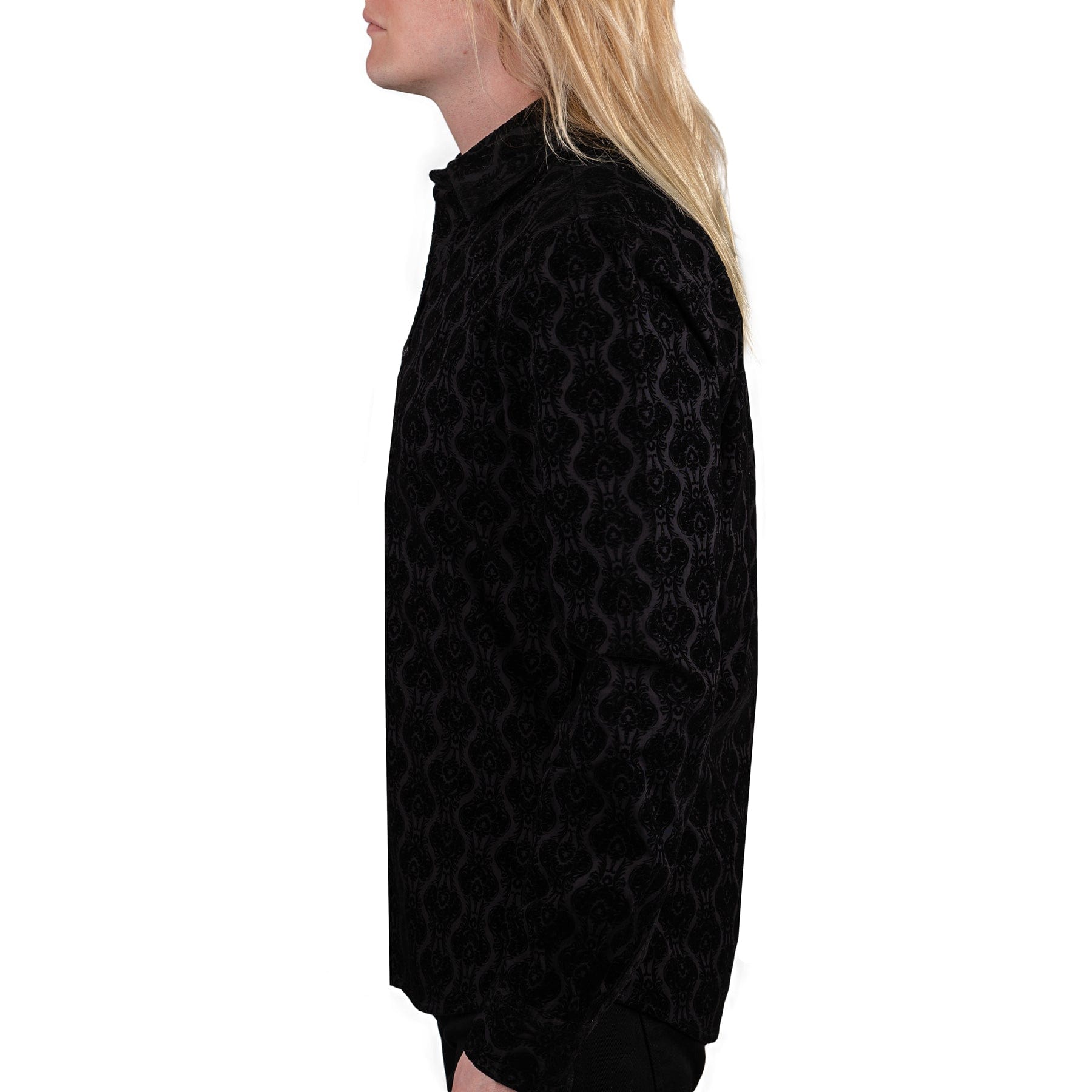 Wornstar Clothing Mens Long Sleeve Shirt. Amaryllis Black Button Down Shirt.