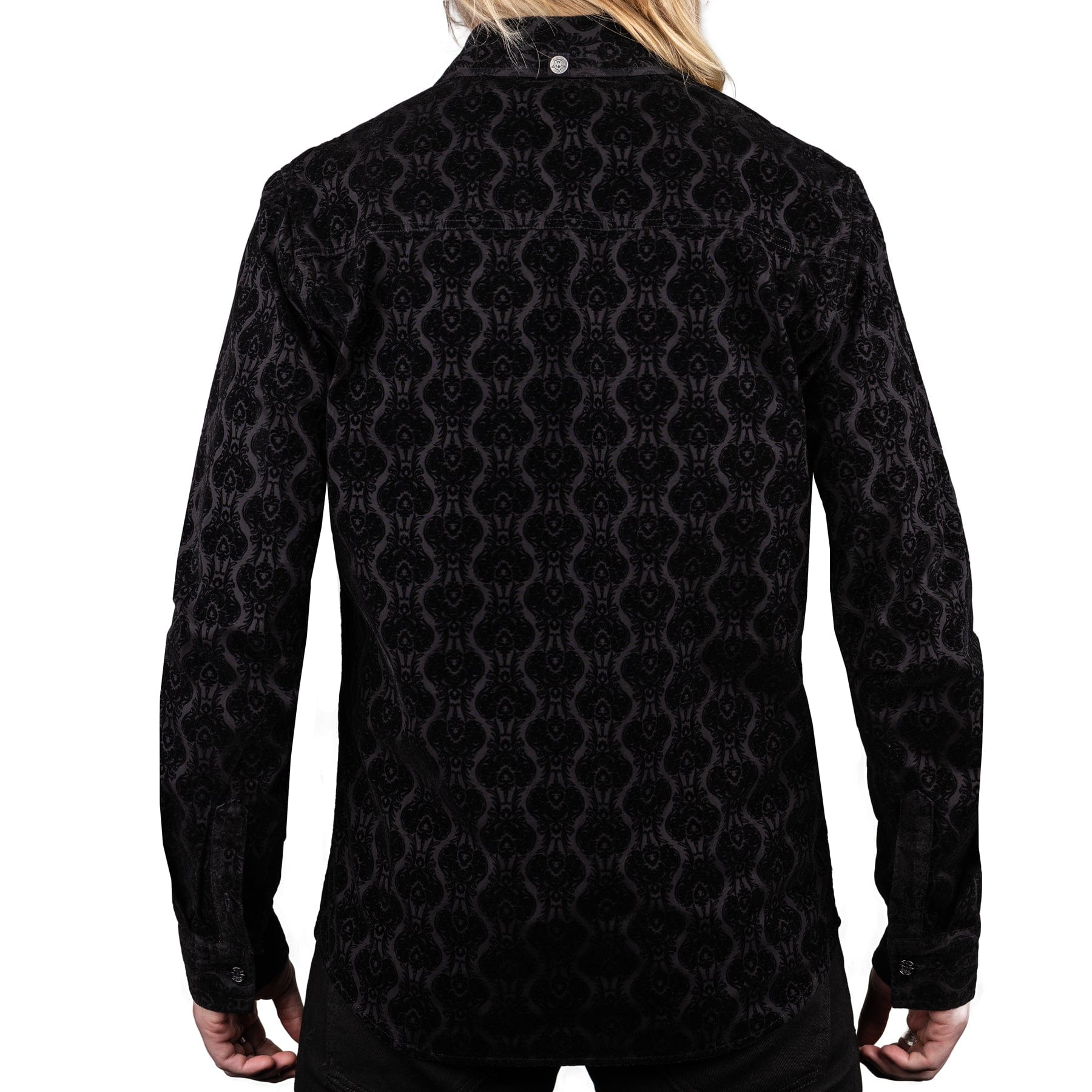 Wornstar Clothing Mens Long Sleeve Shirt. Amaryllis Black Button Down Shirt.