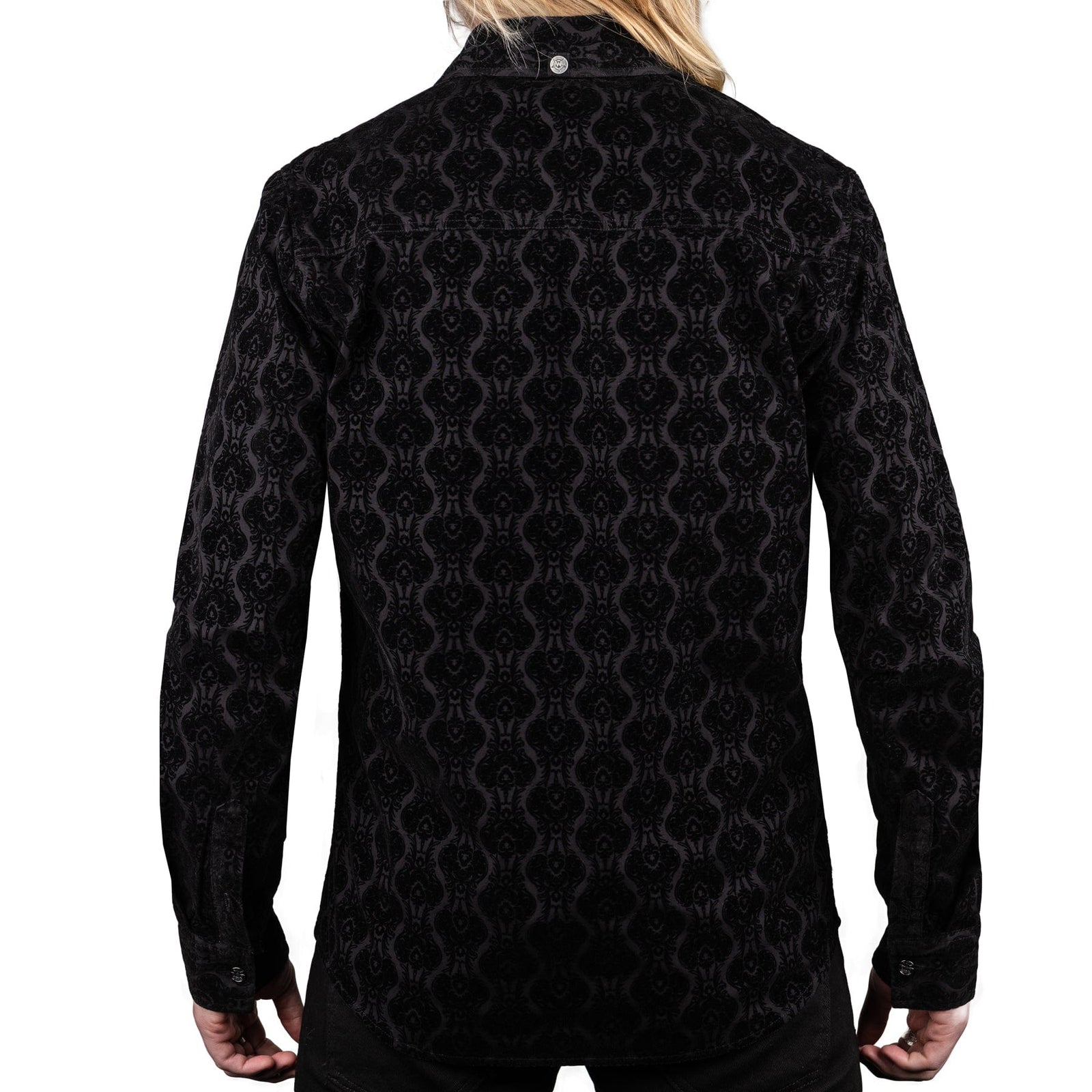 Wornstar Clothing Mens Long Sleeve Shirt. Amaryllis Black Button Down Shirt.