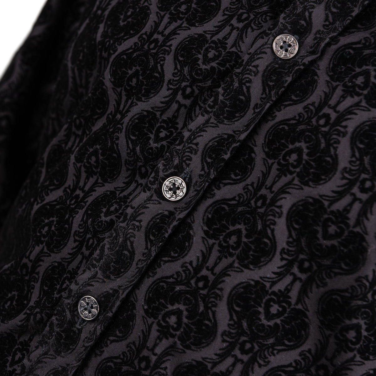 Wornstar Clothing Mens Long Sleeve Shirt. Amaryllis Black Button Down Shirt.