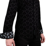Wornstar Clothing Mens Long Sleeve Shirt. Amaryllis Black Button Down Shirt.