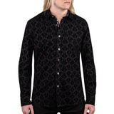 Wornstar Clothing Mens Long Sleeve Shirt. Amaryllis Black Button Down Shirt.