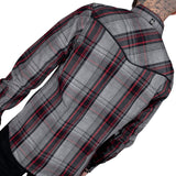 Wornstar Clothing Mens Long Sleeve Shirt. Asphalt Button Down Plaid Shirt.