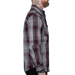 Wornstar Clothing Mens Long Sleeve Shirt. Asphalt Button Down Plaid Shirt.