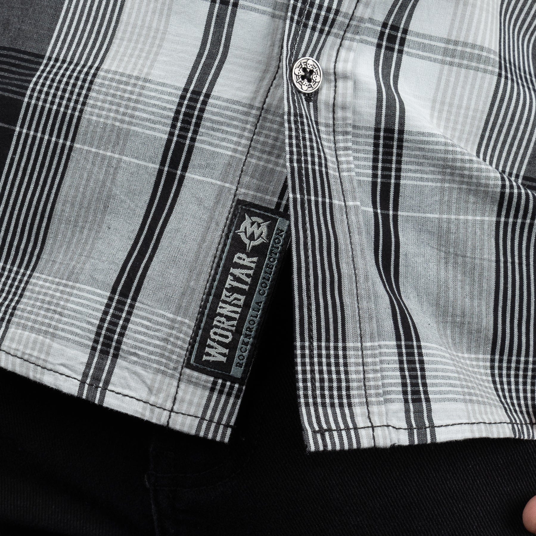 Wornstar Clothing Mens Long Sleeve Shirt. Heir Button Down Plaid Shirt.