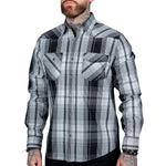 Wornstar Clothing Mens Long Sleeve Shirt. Heir Button Down Plaid Shirt.