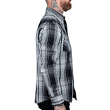 Wornstar Clothing Mens Long Sleeve Shirt. Heir Button Down Plaid Shirt.