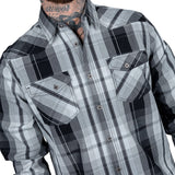 Wornstar Clothing Mens Long Sleeve Shirt. Heir Button Down Plaid Shirt.