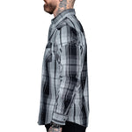 Wornstar Clothing Mens Long Sleeve Shirt. Heir Button Down Plaid Shirt.