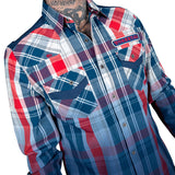 Wornstar Clothing Mens Button Down Heritage Plaid Shirt