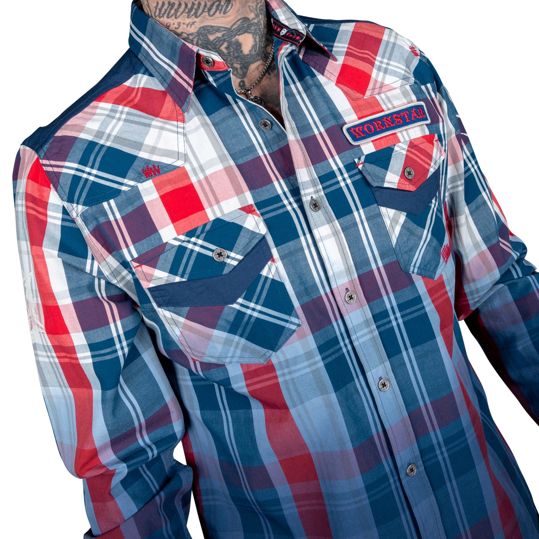 Wornstar Clothing Mens Button Down Heritage Plaid Shirt