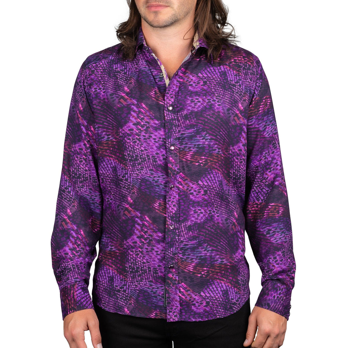 Wornstar Clothing Button Down Shirt. Purple Haze Mens Shirt