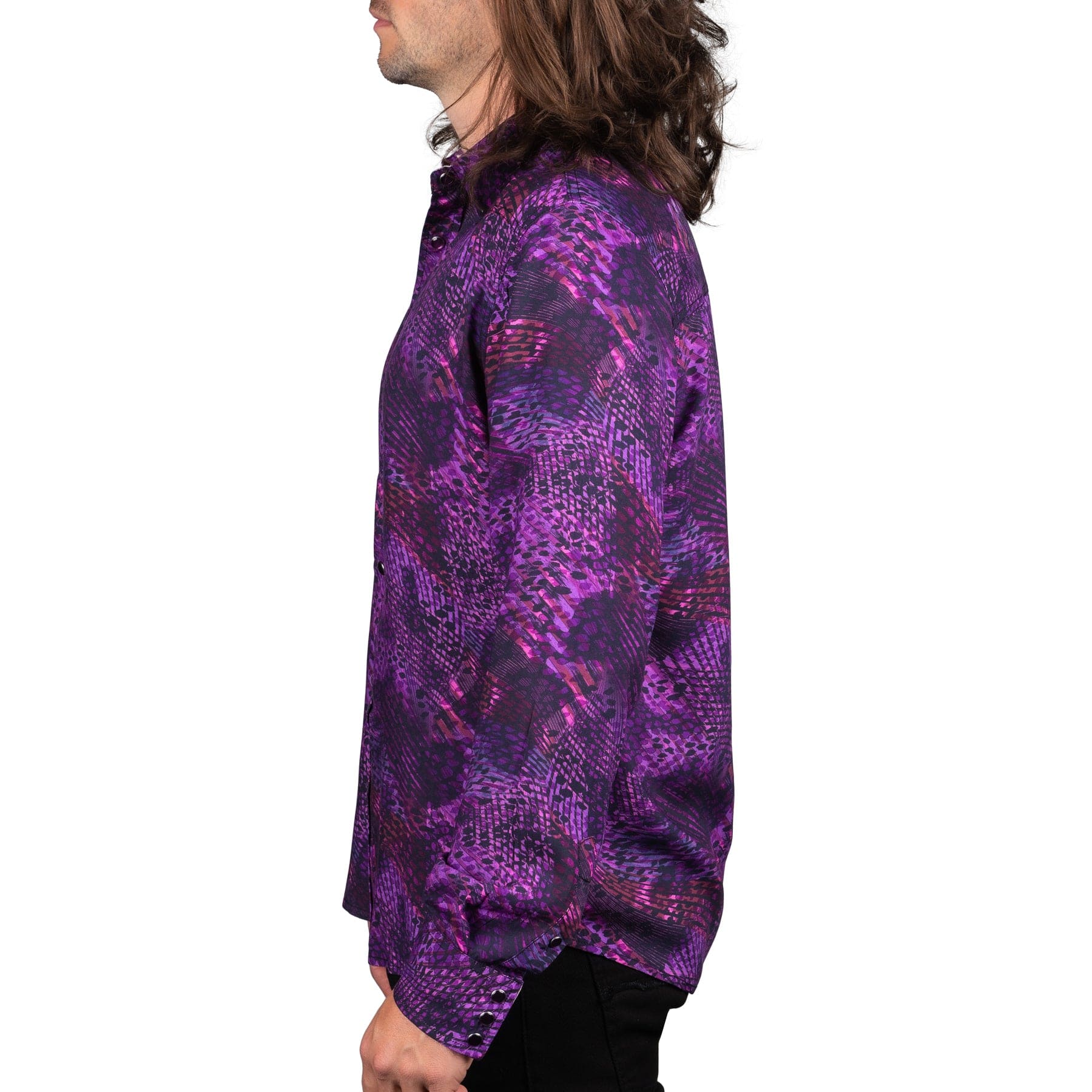 Wornstar Clothing Button Down Shirt. Purple Haze Mens Shirt