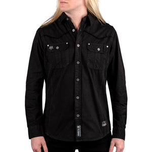 Rocknrolla Collection Button Down Raider Shirt - Black